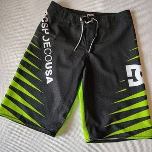 DC Black and Green Board Shorts with Dynamic Design Size 27